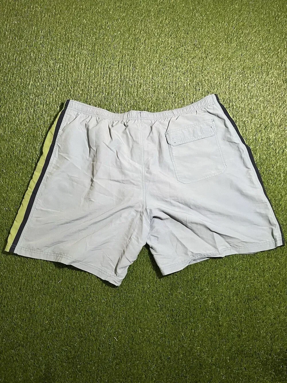 L.L. Bean Swim Trunks Colorblock Light Blue Green Men's XXL Drawstring Lined